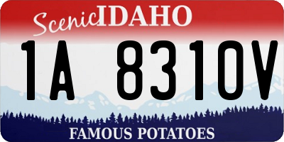 ID license plate 1A8310V