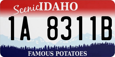 ID license plate 1A8311B