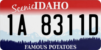 ID license plate 1A8311D