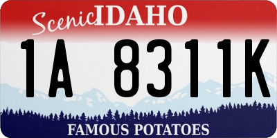 ID license plate 1A8311K