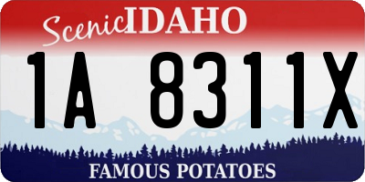 ID license plate 1A8311X