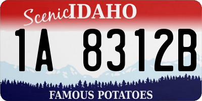 ID license plate 1A8312B