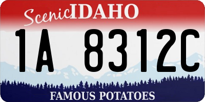 ID license plate 1A8312C