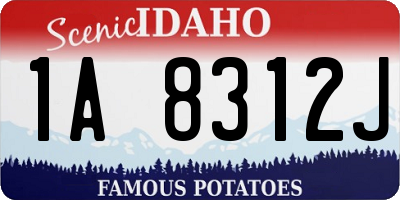 ID license plate 1A8312J