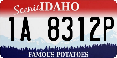 ID license plate 1A8312P