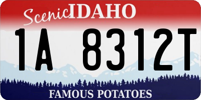 ID license plate 1A8312T