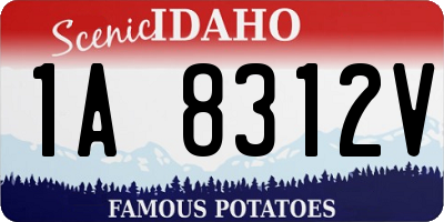 ID license plate 1A8312V