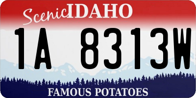 ID license plate 1A8313W