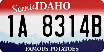 ID license plate 1A8314B