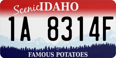 ID license plate 1A8314F