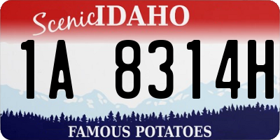 ID license plate 1A8314H