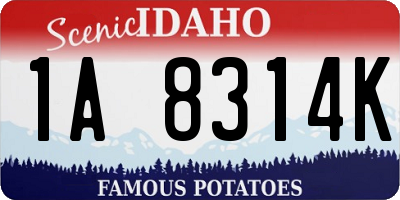 ID license plate 1A8314K
