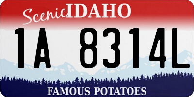 ID license plate 1A8314L