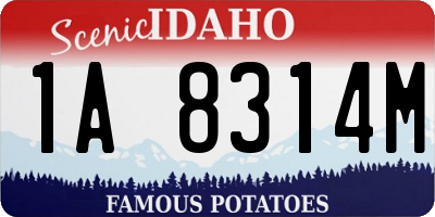 ID license plate 1A8314M
