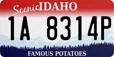 ID license plate 1A8314P