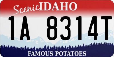 ID license plate 1A8314T