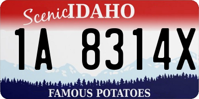 ID license plate 1A8314X