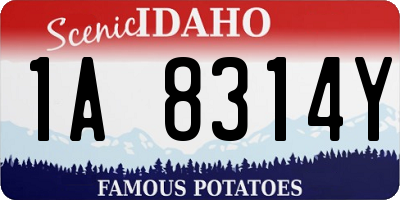 ID license plate 1A8314Y