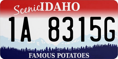 ID license plate 1A8315G