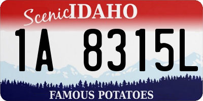 ID license plate 1A8315L
