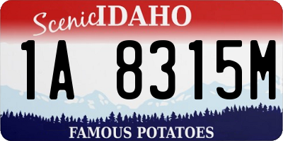 ID license plate 1A8315M