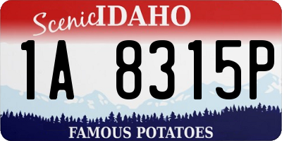 ID license plate 1A8315P