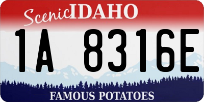 ID license plate 1A8316E