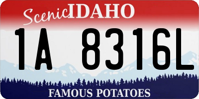 ID license plate 1A8316L