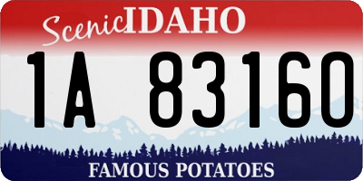 ID license plate 1A8316O
