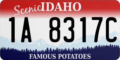 ID license plate 1A8317C