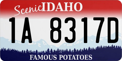 ID license plate 1A8317D