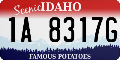 ID license plate 1A8317G