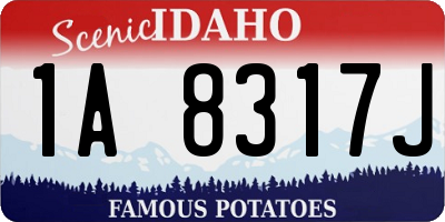 ID license plate 1A8317J