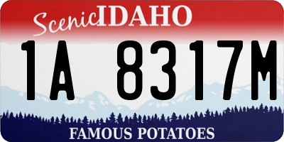 ID license plate 1A8317M