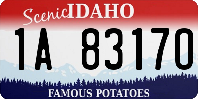 ID license plate 1A8317O