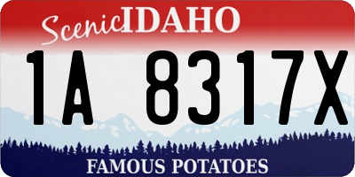 ID license plate 1A8317X