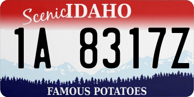 ID license plate 1A8317Z