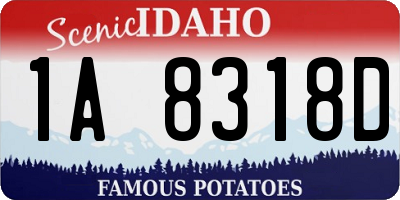 ID license plate 1A8318D