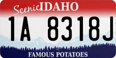 ID license plate 1A8318J