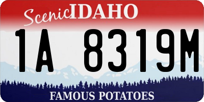 ID license plate 1A8319M