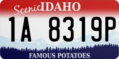ID license plate 1A8319P