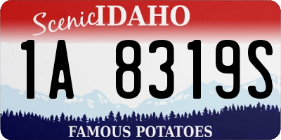 ID license plate 1A8319S