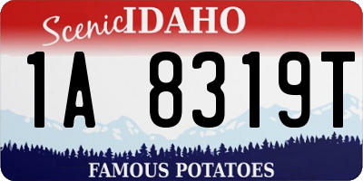 ID license plate 1A8319T