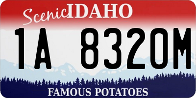 ID license plate 1A8320M