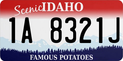 ID license plate 1A8321J