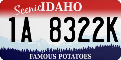 ID license plate 1A8322K