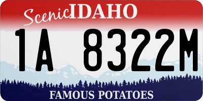ID license plate 1A8322M