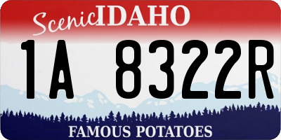 ID license plate 1A8322R