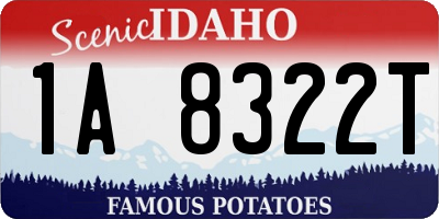 ID license plate 1A8322T