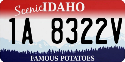 ID license plate 1A8322V